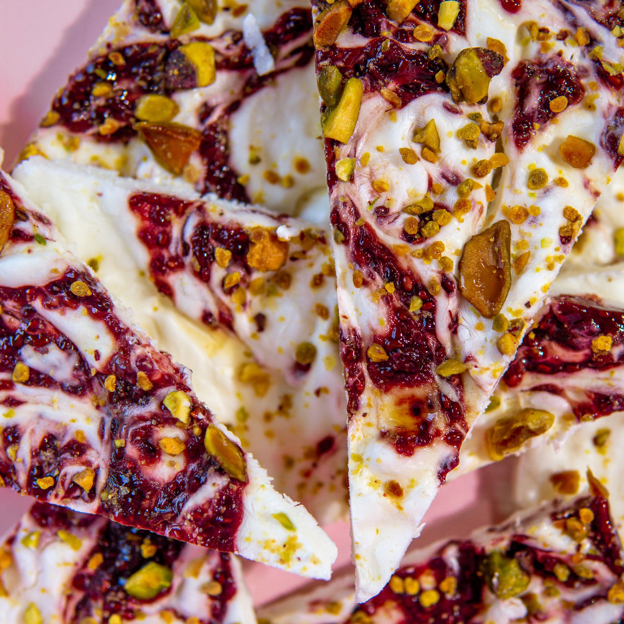 Raspberry Pistachio Yogurt Bark